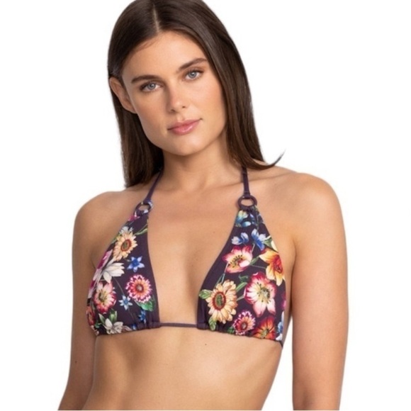 NWT Johnny Was Ombré Floral Triangle Bikini Top Size XL - Picture 1 of 6